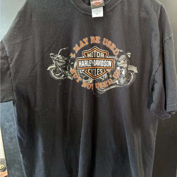 Harley-Davidson Black and Orange Logo Tee - Picture 1 of 2